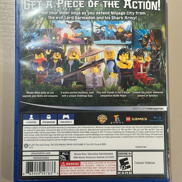 GREAT DEAL! Used THE NINJAGO MOVIE VIDEOGAME for PS4 - Playstation game disc! - Picture 2 of 3